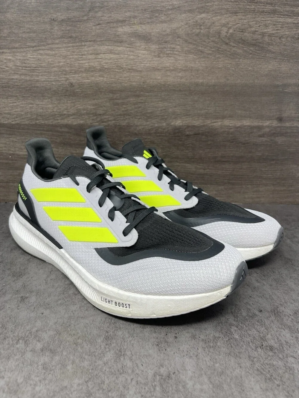 adidas Pureboost 5 Size 13 Mens Grey Lucid Lemon Light Boost Running IF9193